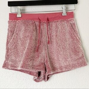 LA VIE EN ROSE Soft Fuzzy Pink Lounge Shorts X-Small